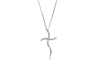 Collana e crocetta con pietre incolore - Asta Preziosi