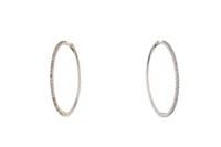 Paio di orecchini a cerchio con pietre incolore - Asta Preziosi