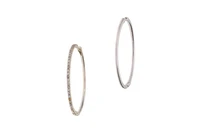 Paio di orecchini a cerchio con pietre incolore - Asta Preziosi