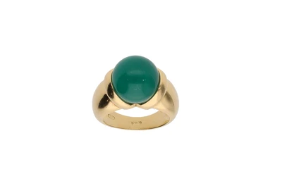 Anello con sfera di calcedonio verde - Asta Preziosi