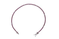 Bracciale tennis con pietre rosse e piccoli diamanti - Asta Preziosi