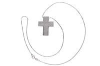 Collana e crocetta con pave' di diamanti - Asta Preziosi