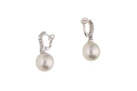 Paio di orecchini con perle coltivate e diamanti - Asta Preziosi Paio di orecchini con perle coltivate e diamanti - Asta Preziosi