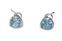 Paio di orecchini con topazi azzurri - Asta Preziosi