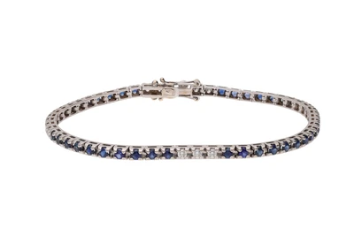 Bracciale tennis con diamanti, zaffiri e pietre - Asta Preziosi