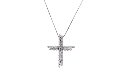Collier e crocetta con diamanti - Asta Preziosi