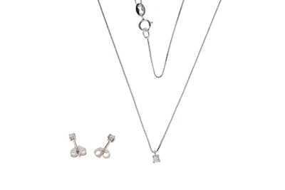 Collier e orecchini punto luce con diamanti - Asta Preziosi