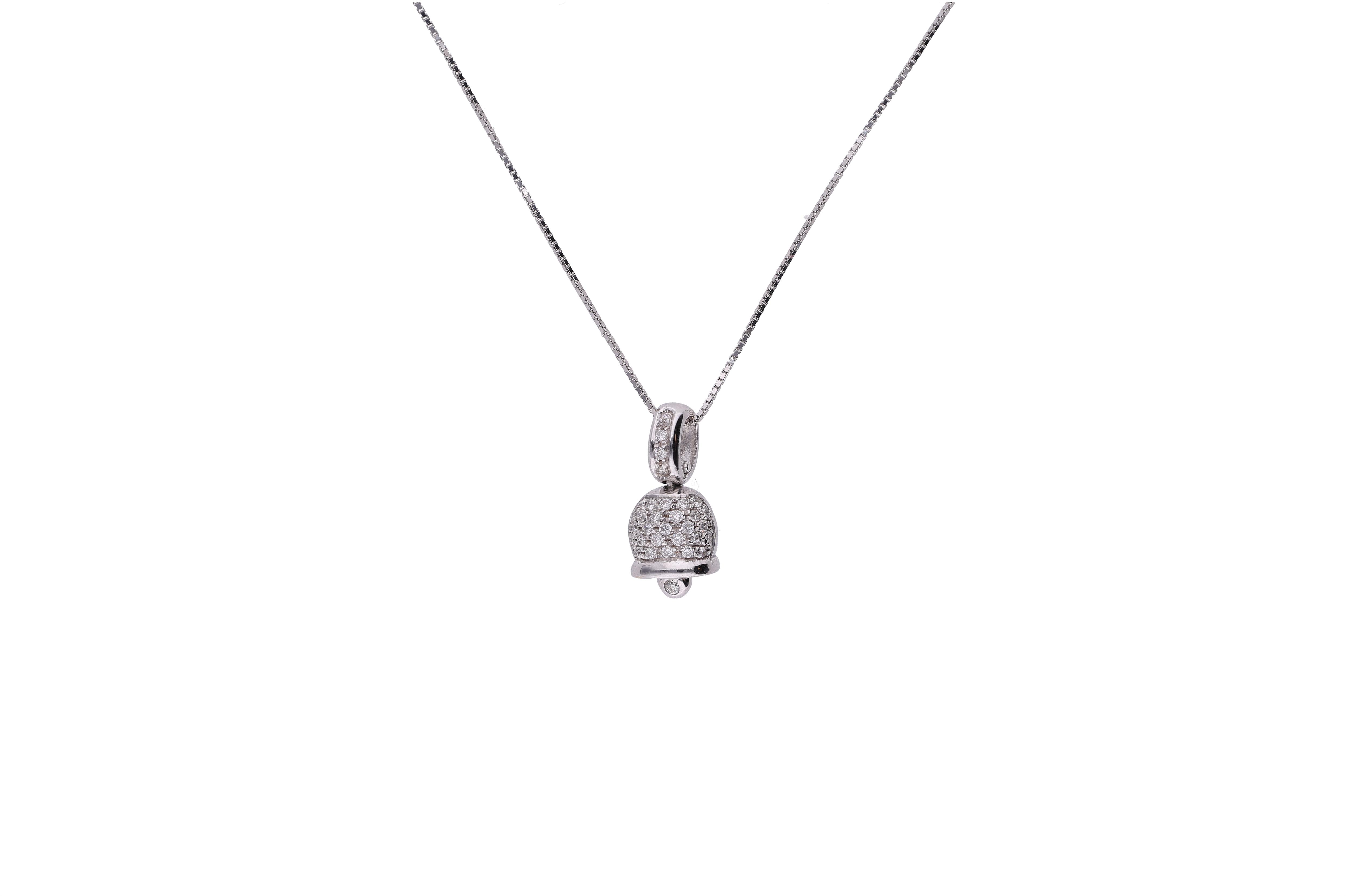 Collana e ciondolo a forma di campanella con diamanti - Asta Preziosi