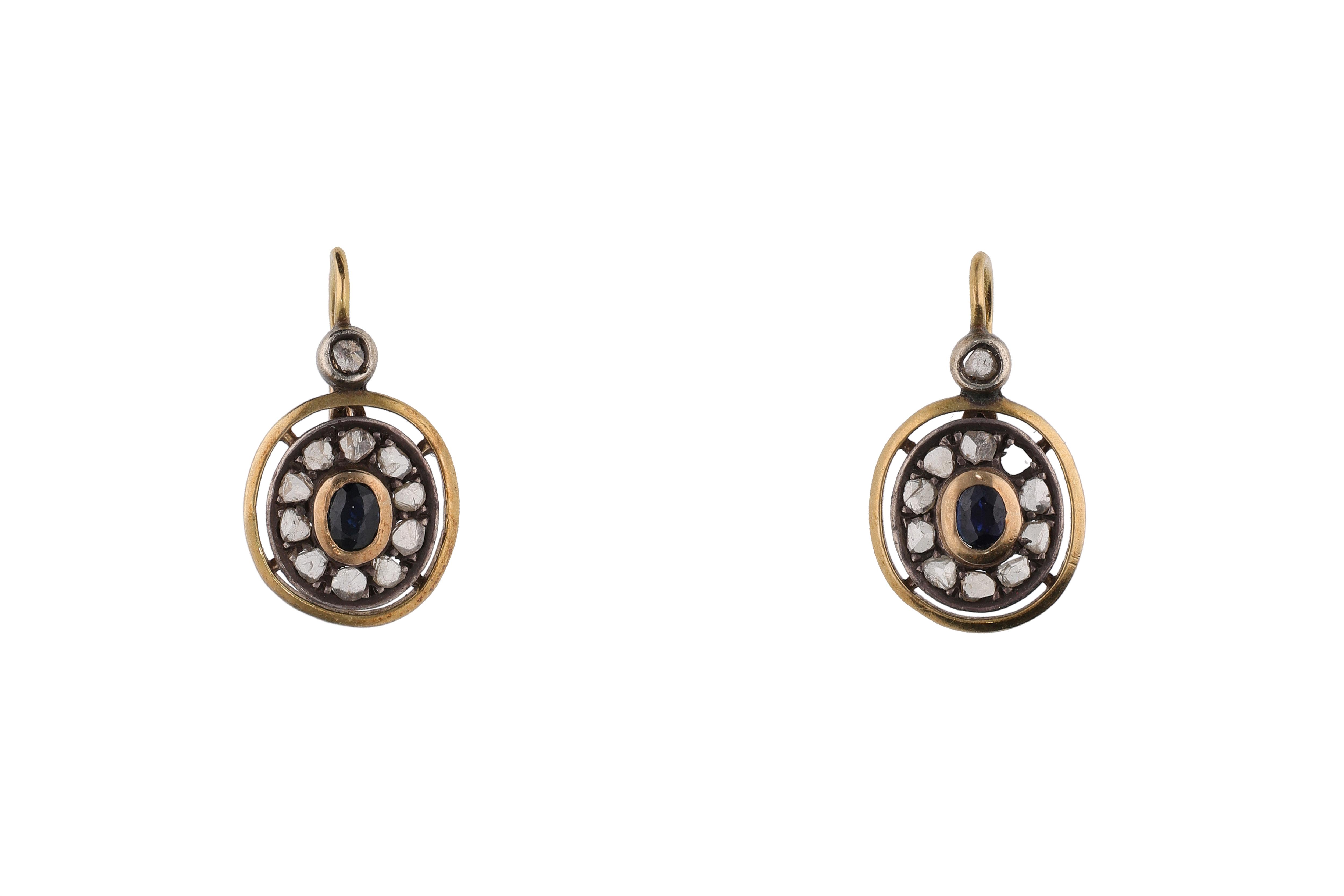 Paio di orecchini con diamanti e pietre - Asta Preziosi Paio di orecchini con diamanti e pietre - Asta Preziosi