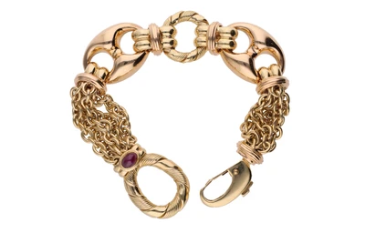 Bracciale bicolore con rubino - Asta Preziosi
