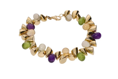 Bracciale con quarzi citrini, olivine e ametiste - Asta Preziosi