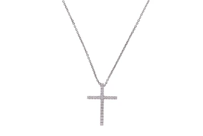 Collana e crocetta con diamanti - Asta Preziosi