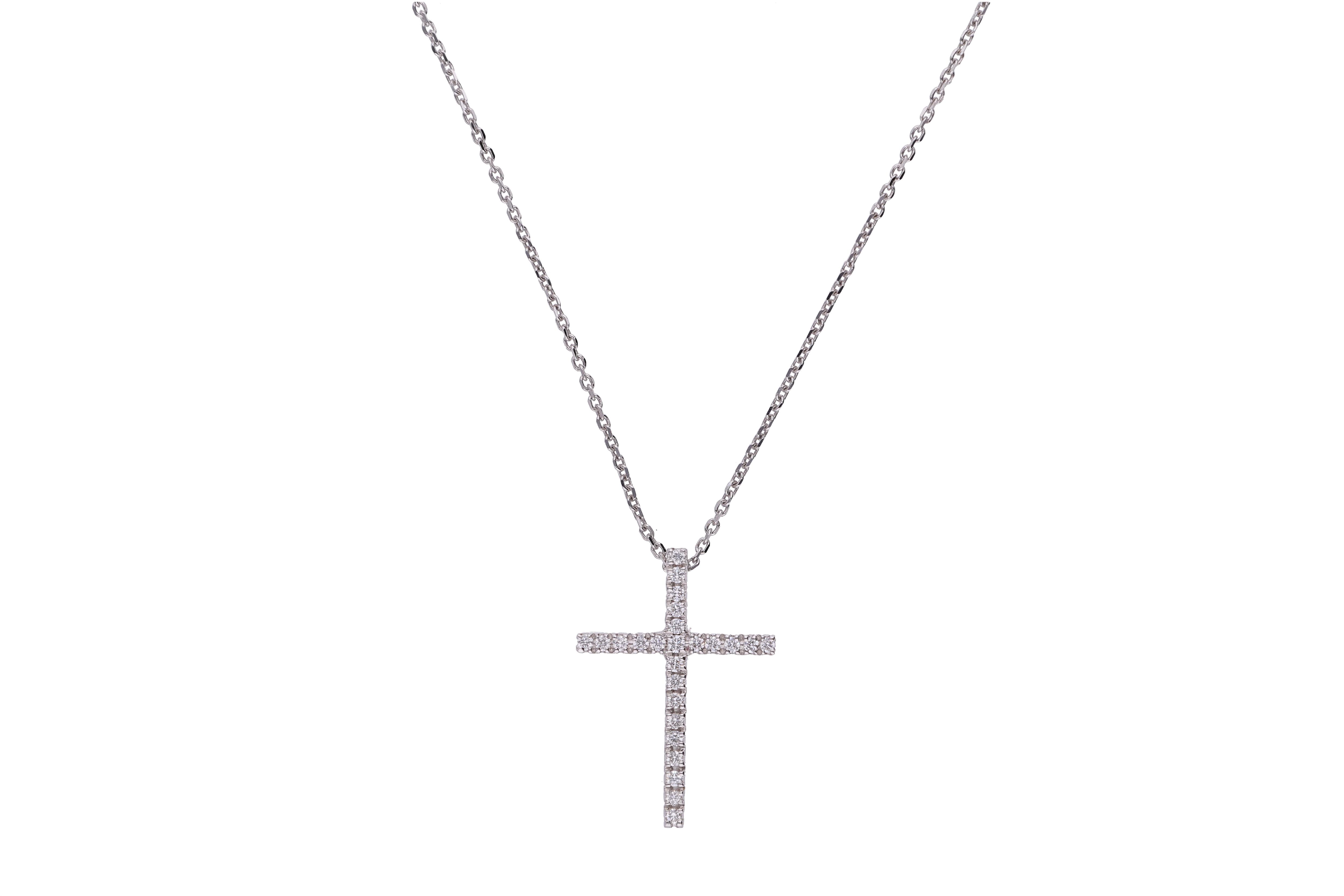 Collana e crocetta con diamanti - Asta Preziosi