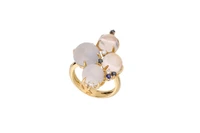 Orecchini e anello con diamanti, pietre di luna, quarzi e pietre - Asta Preziosi Orecchini e anello con diamanti, pietre di luna, quarzi e pietre - Asta Preziosi