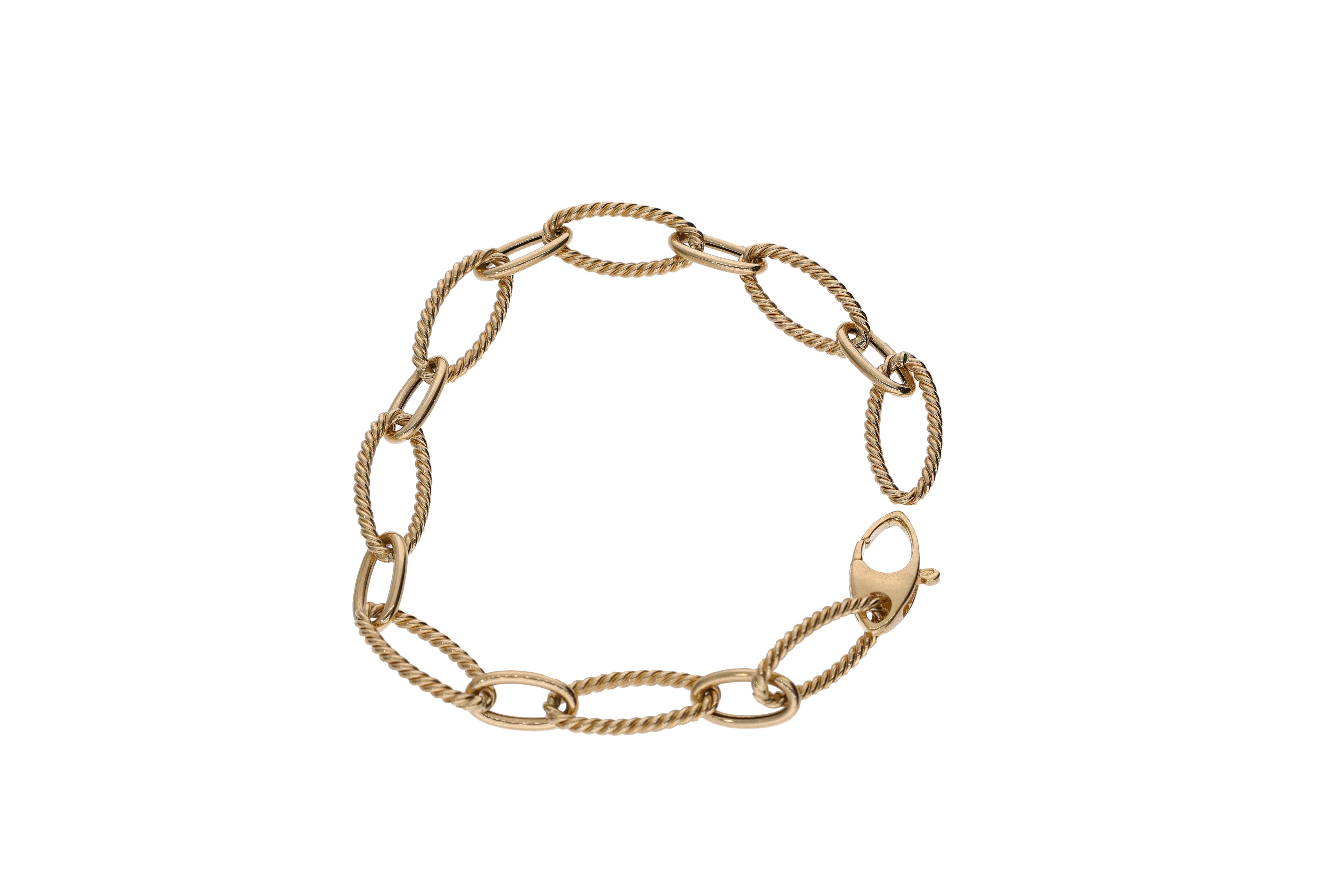 Bracciale con maglie ovali lucide e a torchon - Asta Preziosi