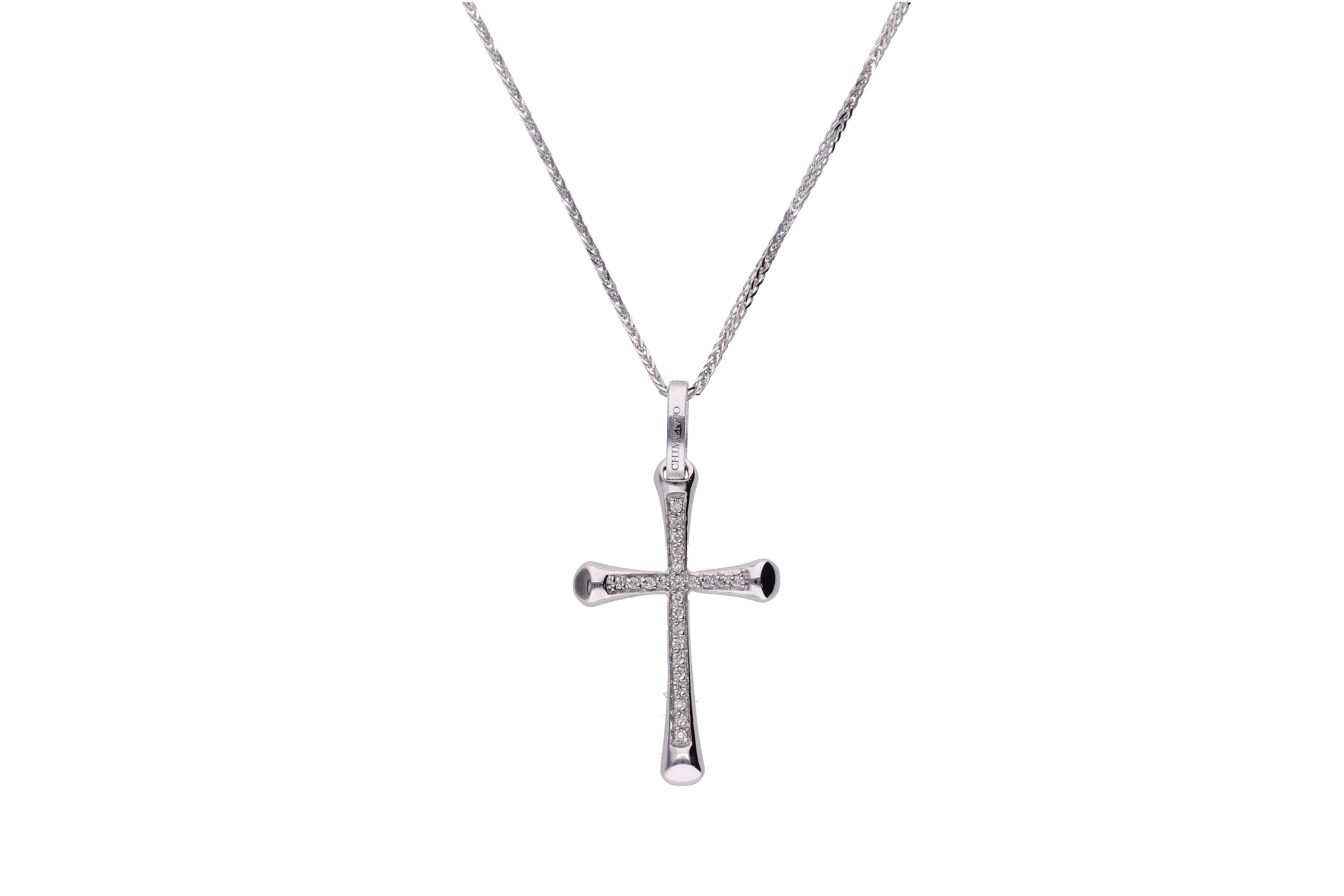 Collana e crocetta con diamanti - Asta Preziosi