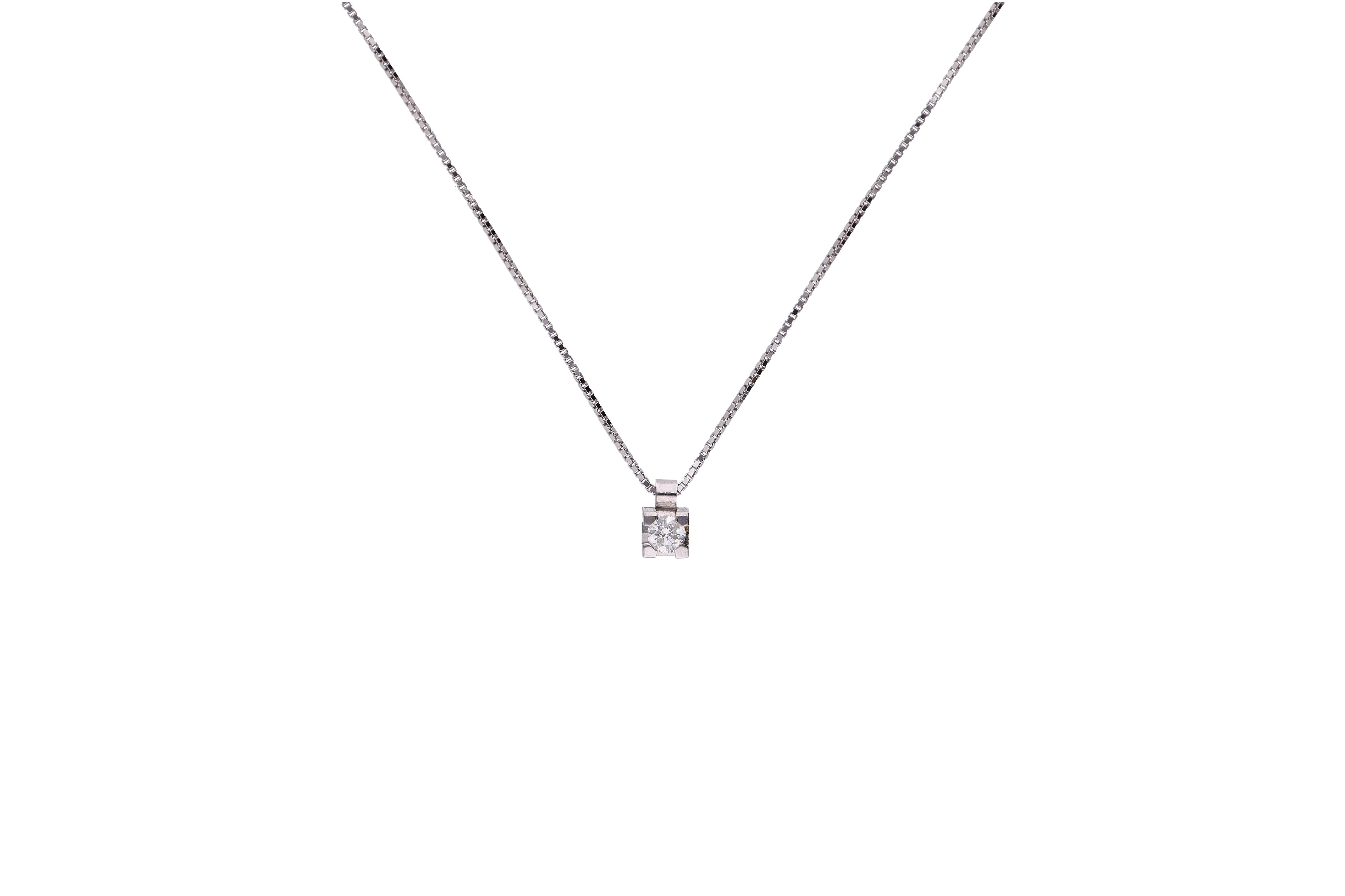 Collier punto luce con diamante - Asta Preziosi