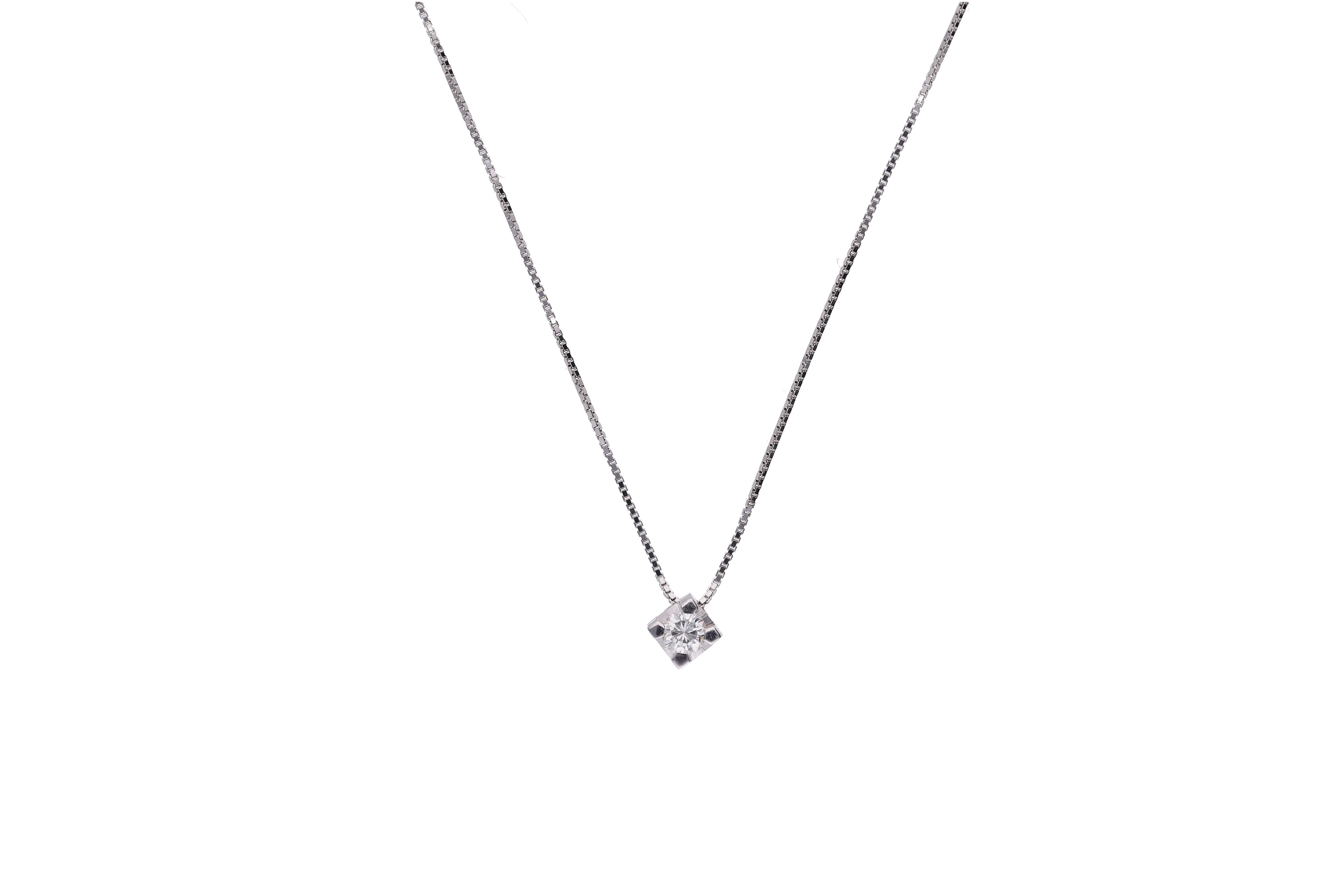 Collier punto luce con diamante - Asta Preziosi