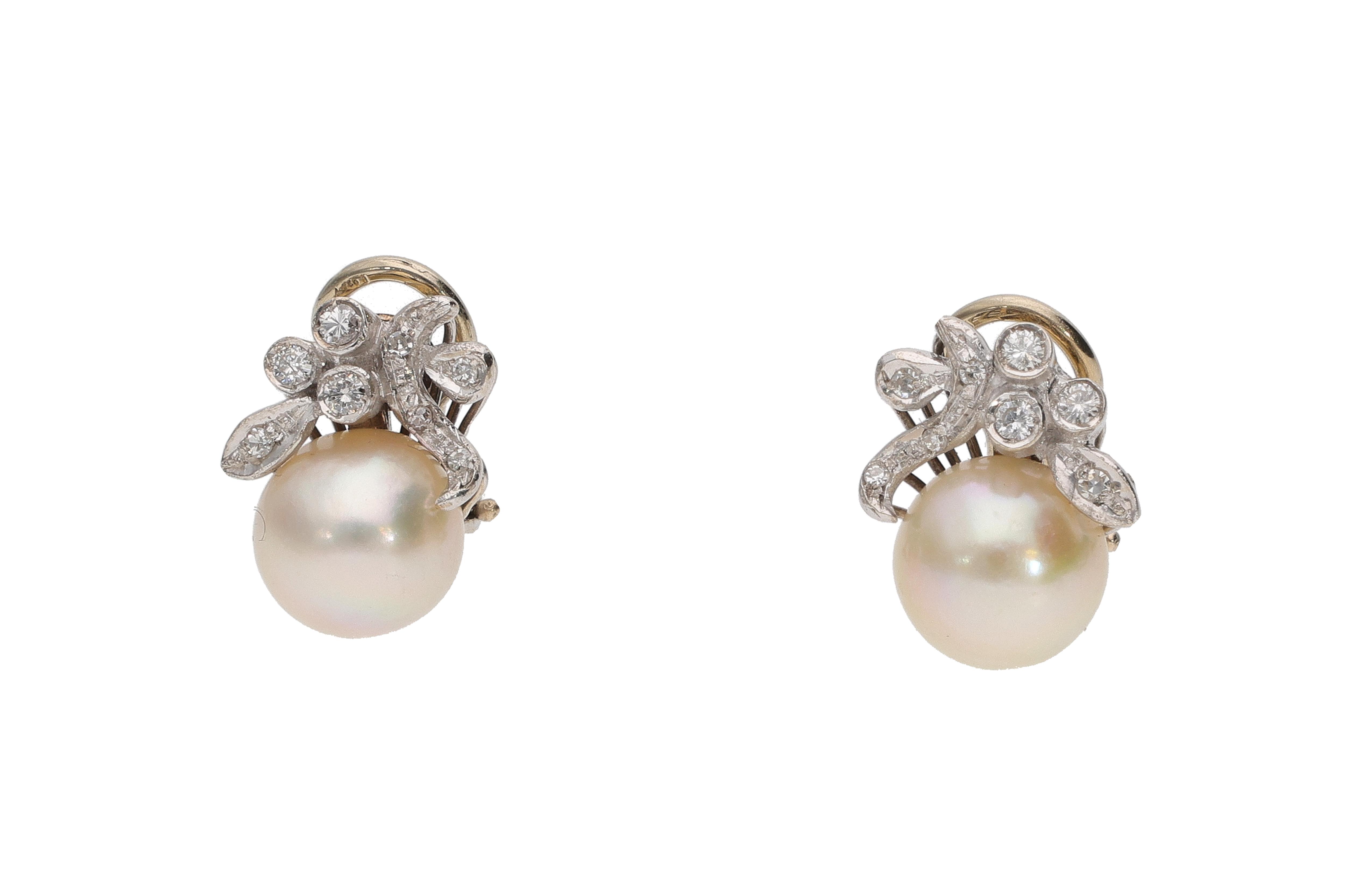 Orecchini con perle coltivate e diamanti - Preziosi Online