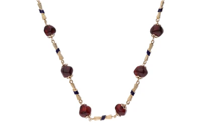 Collana con smalto e pietre - Asta Preziosi