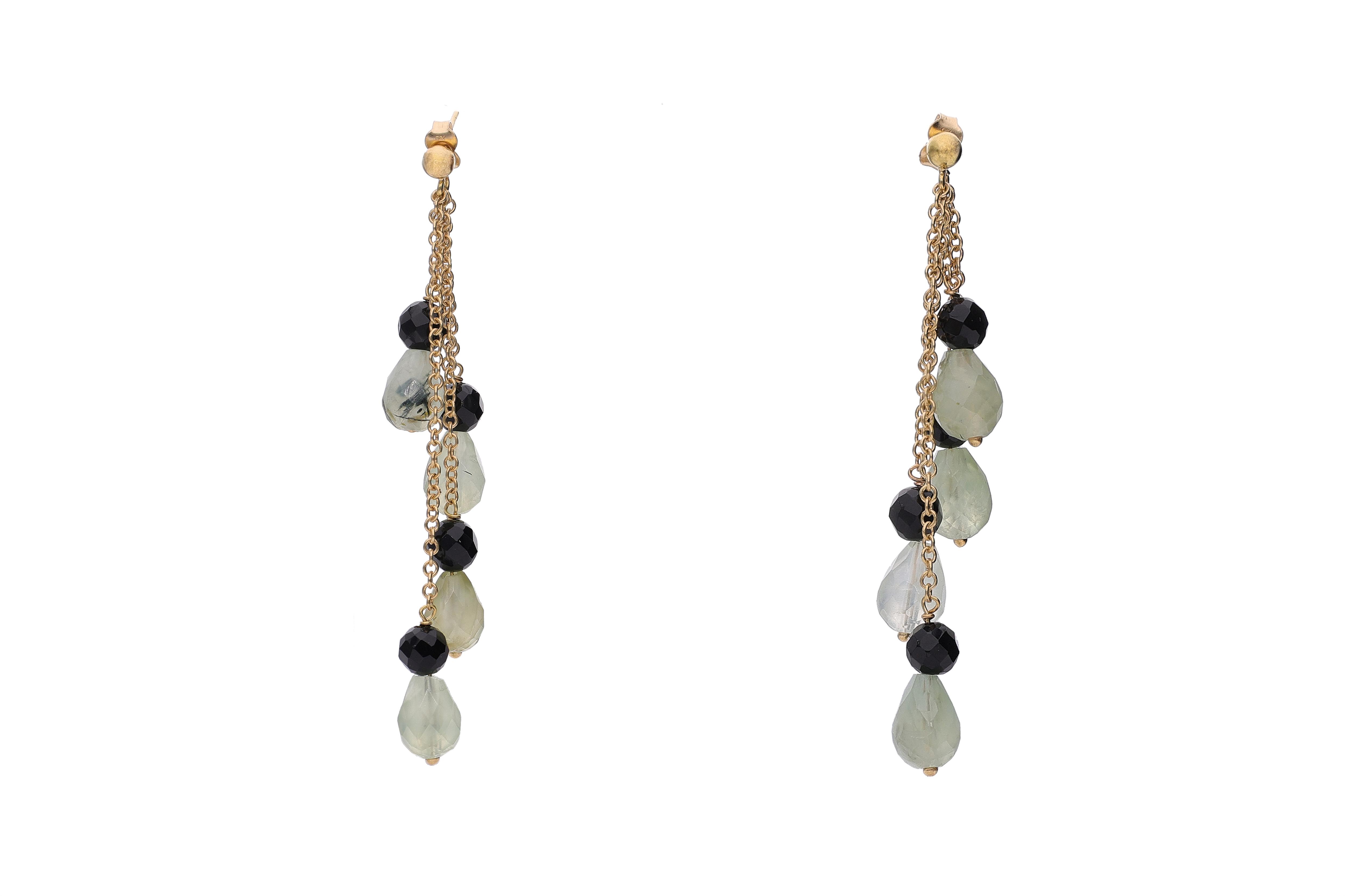 Paio di orecchini con quarzi e onice - Asta Preziosi