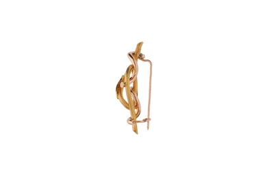 Spilla vintage in oro giallo a 18 carati con granato almandino-pirope, fine XIX secolo in vendita su