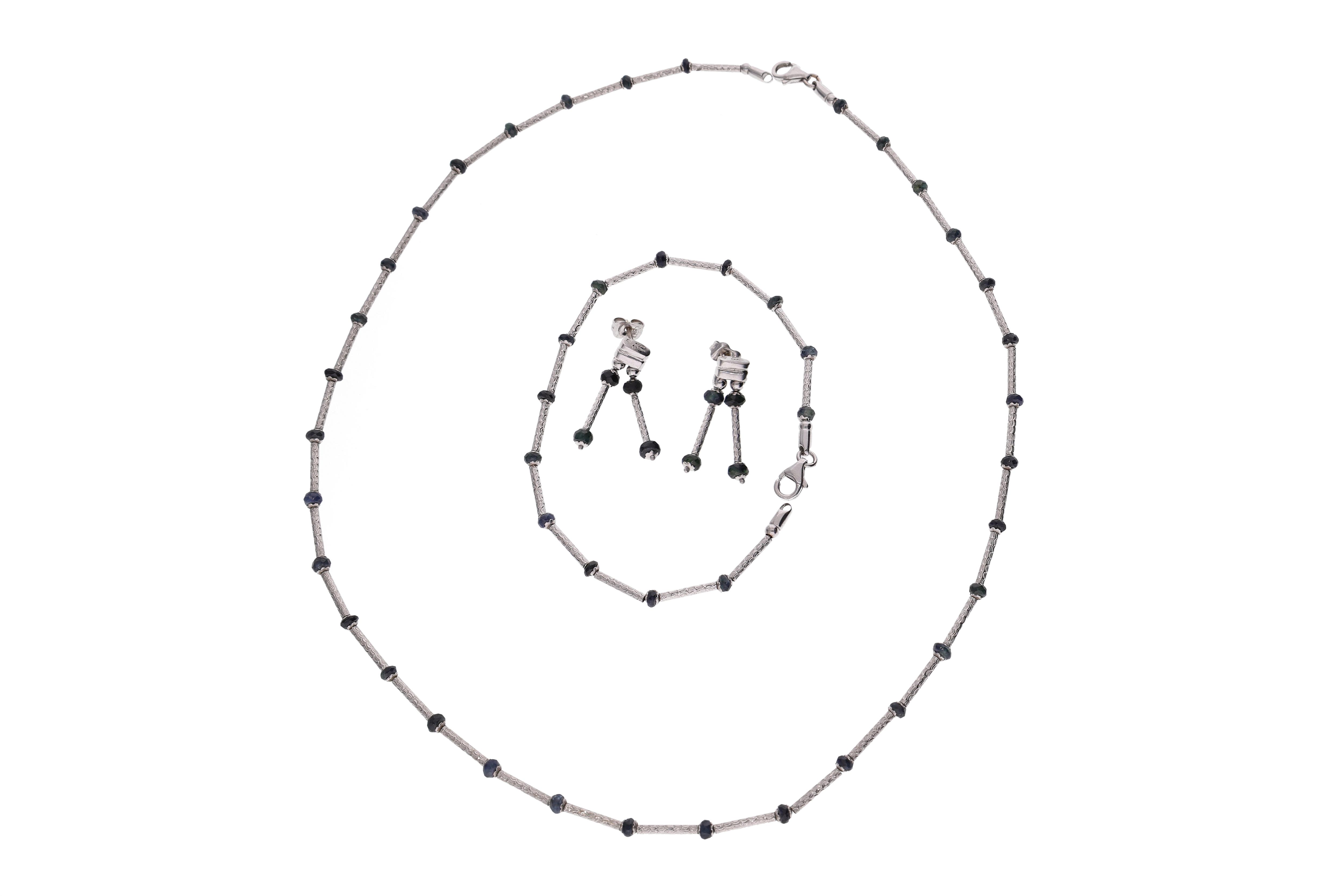 Demi parure con zaffiri e pietre - Asta Preziosi