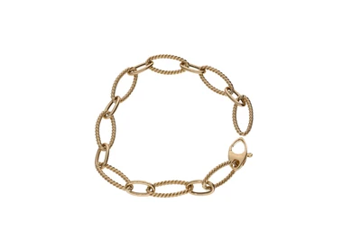 Bracciale con maglie ovali lucide e a torchon - Asta Preziosi