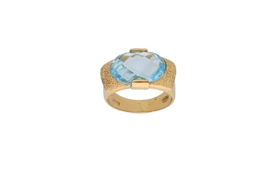 Anello con topazio azzurro - Asta Preziosi