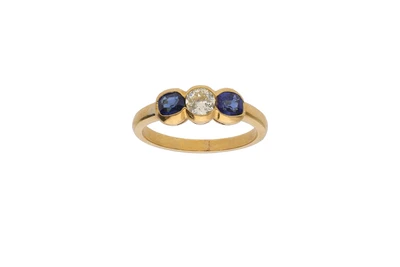 Anello con zaffiri e diamante - Asta Preziosi