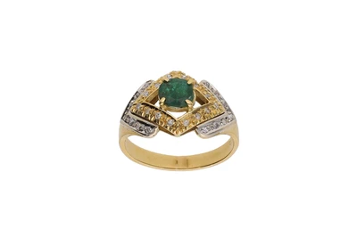 Anello con diamanti e smeraldo - Asta Preziosi