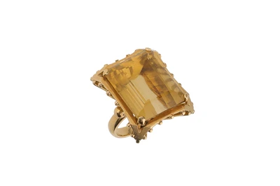 Anello con pietra fume' - Asta Preziosi