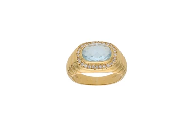 Anello con topazio e diamanti - Asta Preziosi