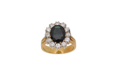 Anello con zaffiro e diamanti - Asta Preziosi