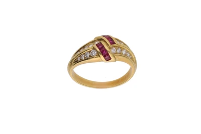 Anello con diamanti e rubini - Asta Preziosi