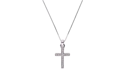Collana e crocetta con diamanti - Asta Preziosi