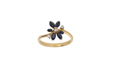 Anello con zaffiri e diamanti - Asta Preziosi