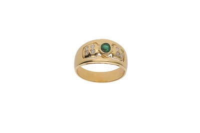 Anello con diamanti e smeraldo - Asta Preziosi