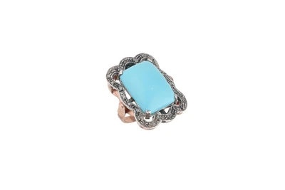Anello con pietra e diamanti - Asta Preziosi
