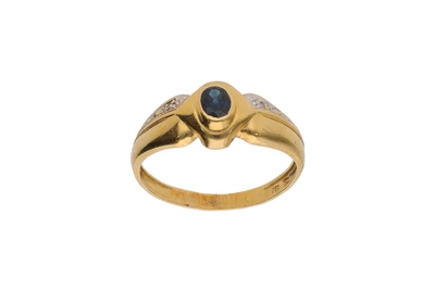 Anello con zaffiro e diamanti - Asta Preziosi