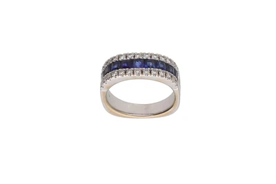 Anello con diamanti e zaffiri - Asta Preziosi