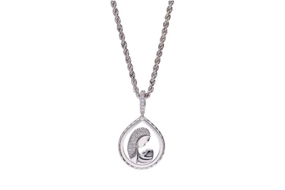Collana con ciondolo con pietre incolori - Asta Preziosi