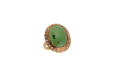 Anello con crisoprasio e diamanti - Asta Preziosi