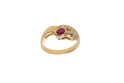 Anello con diamanti e rubino - Asta Preziosi