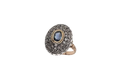 Anello con diamanti e zaffiro - Asta Preziosi
