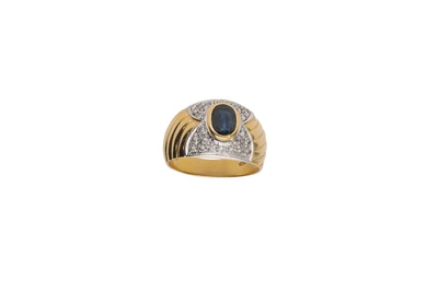 Anello con diamanti e zaffiro - Asta Preziosi