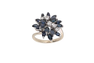 Anello con diamanti e zaffiri - Asta Preziosi Anello con diamanti e zaffiri - Asta Preziosi