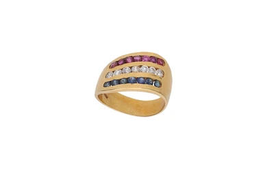 Anello con pietre, zaffiri e rubini - Asta Preziosi