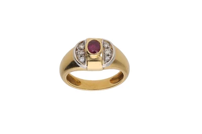 Anello con rubino e diamanti - Asta Preziosi