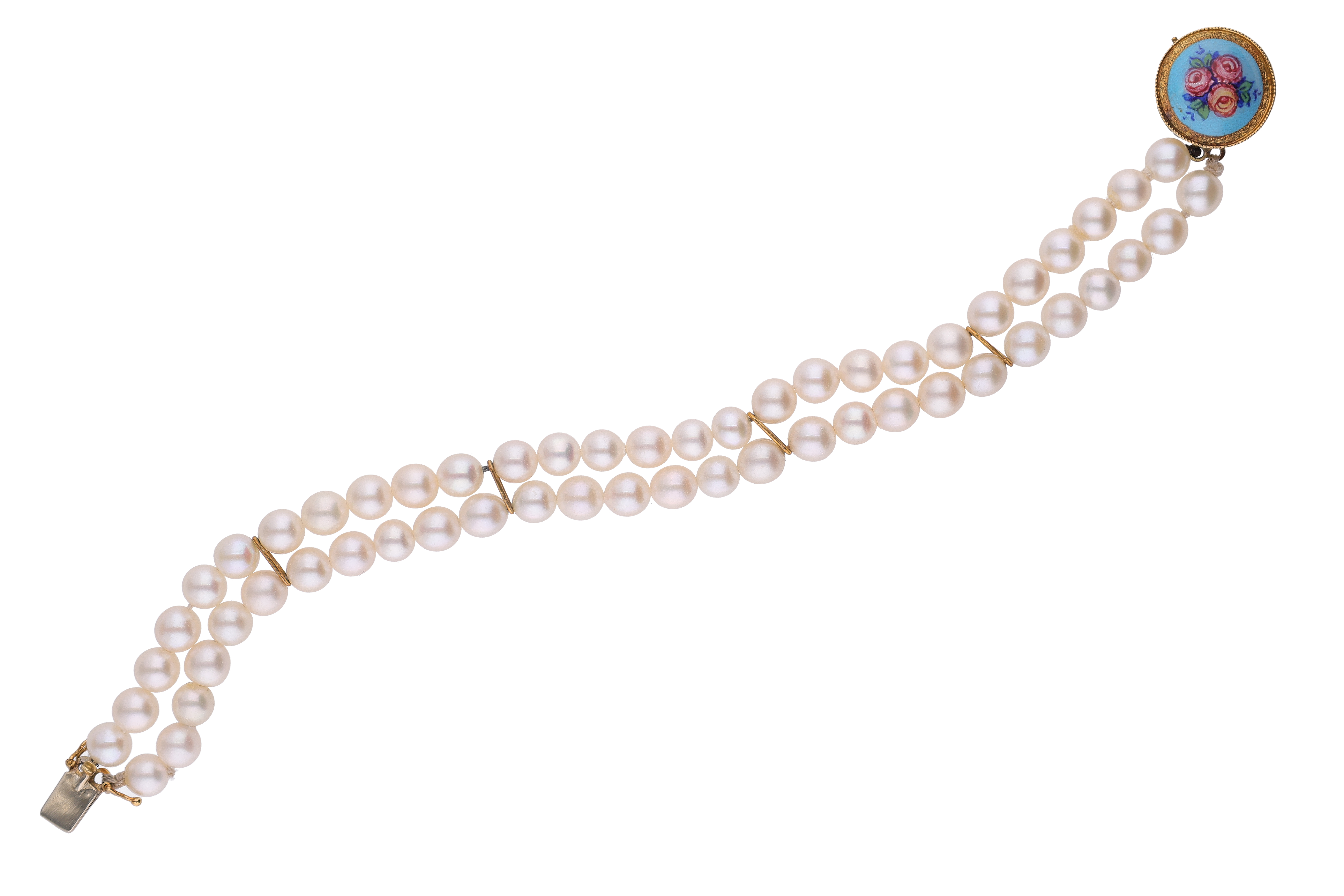 Bracciale a 2 fili di perle coltivate - Asta Preziosi
